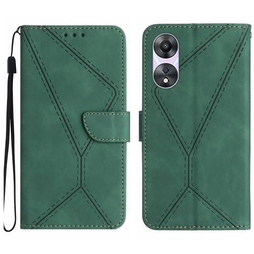 Rfvzubemok Compatible with Oppo A58 5G Case,Compatible with Oppo A78 5G Kickstand Flip Card Slot Magnetic Closure Phone Cover Green