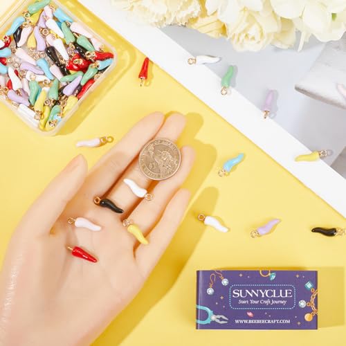 Breloques corne italienne en émail SUNNYCLUE pour la création de bijoux DIY - 3