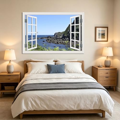 Lienzo decorativo de paisaje natural VHdfgTY, cuadro de ventana falsa de 20x30 cm 4