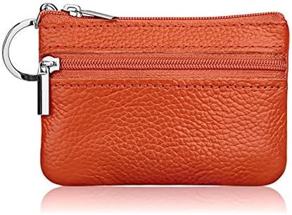 Hibate Women's Mini Coin Purse Wallet Genuine Leather Zipper Pouch with Key Ring