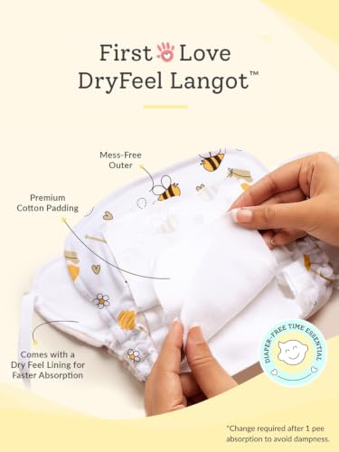 Image of superbottoms Premium DryFeel Baby Langot 0-6 months l 100% Cotton Modern Baby Nappy l Mess-free Langot with Gentle Elastics l Super DryFeel Top Layer l Diaper-free Time Essential | 3 Pack