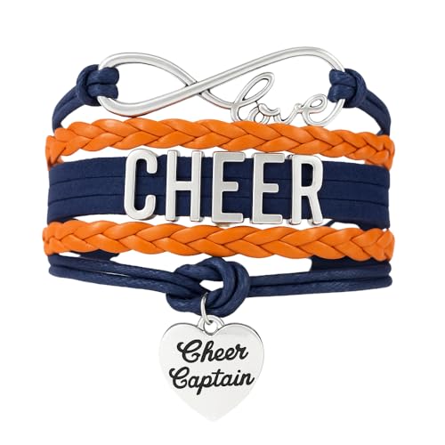 Image of Sportybella Cheer Captain Charm Bracelet- Girls Captain Cheerleading Bracelet- Cheer Jewelry for Cheerleader