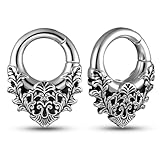 Casvort 2 ganchos hipoalergénicos de acero inoxidable 316 para orejas estiradas, túneles, piercings de moda, for 4G or Larger, Metal, Sin piedra preciosa