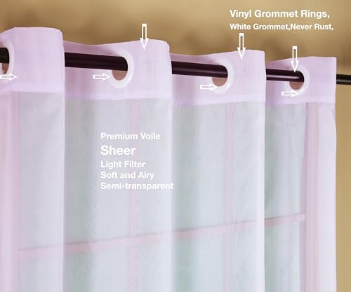 Image of Today's Curtain, Emelia Grommet Sheer Panel 63 inch Lilac, 59 inch W x 63 inch L