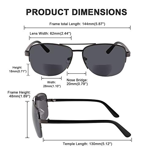 Feisedy Reader Sunglasses For Men Women Bifocal For Reading Under Sun Glasses B2718 #TOP6