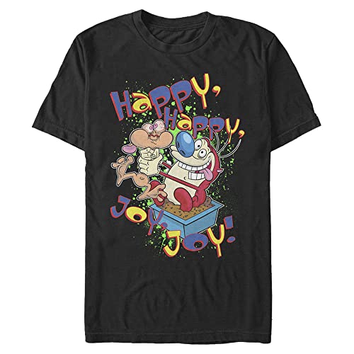 T-shirt homme grande taille 3XL blanc avec motif imprimé Ren & Stimpy