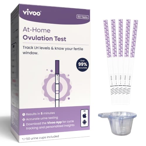 Ovulation Test Kit with App Support – 50 LH Strips, Track & Predict Ovulation, 5-Min Results, Accurate Fertility Tracker for Women