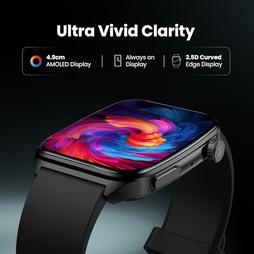 Image of Titan Smart 4.0 Smartwatch with 1.93 inch AMOLED Display, Infinite AI Watch Faces, AI Voice assistant, Smart Hydration, Multiple Menu Styles, QR Hub, 100+ Multisports, BT Calling, HRM, SpO2,Games - Black
