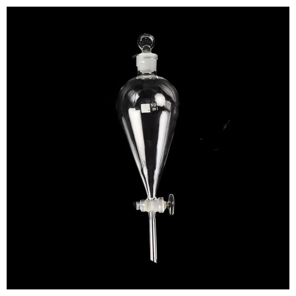 Vetreria da laboratorio Imbuto conico separatore piriforme con vetreria da laboratorio in vetro smerigliato 60/125/250/500/1000 ml(60ml(Glass Piston))