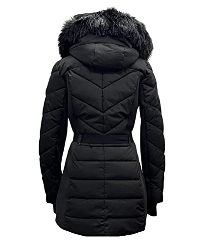 Michael Michael Kors Women's Lightweight Jacket With Detach Fur (Medium, Black) #TOP2