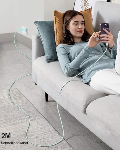 USB C Ladegerät Ladekabel für iPhone 17 16 16e 15/17 16 15 Pro/17 16 15 Pro Max/Plus,2Pack 25W USB C Power Adapter Schnellladekabel für iPad Pro/Air/10.Generation,Schnellladegerät Stecker mit 2M Kabel