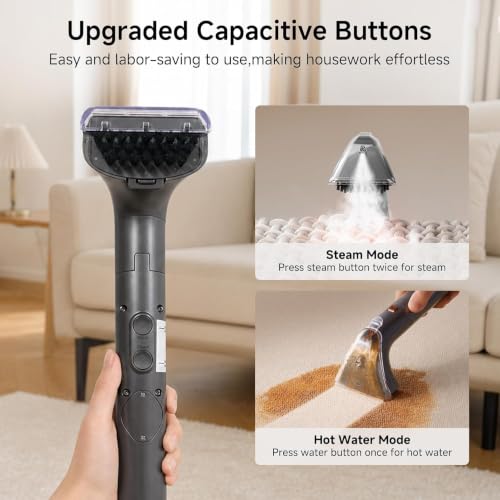 Image of Uwant Portable Carpet Cleaner with Steam& Hot Water 18Kpa Upholstery Cleaner Machine for Pets with Cleaning Tools& Solution Carpet Steam Cleaner for set of 1 Cars,Couch,Furniture