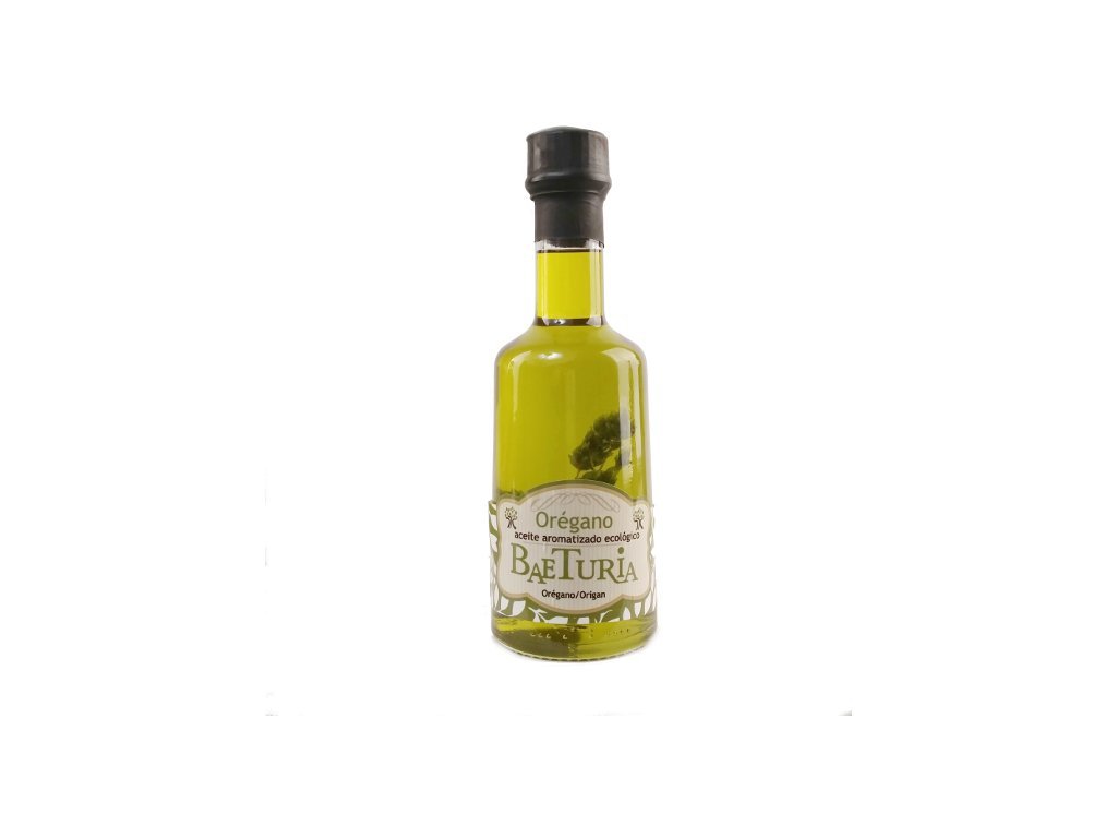 6 x 250 ml Aceite de Oliva Virgen Extra ecológico aromatizado con Oregano marca Baeturia