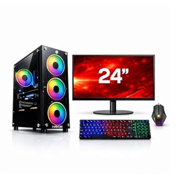 PC GAMER RYZEN 5 5500 A520M 2X 8GB 3200MHZ SSD 240GB BIVOLT RTX 3050 6GB - MONITOR 24''