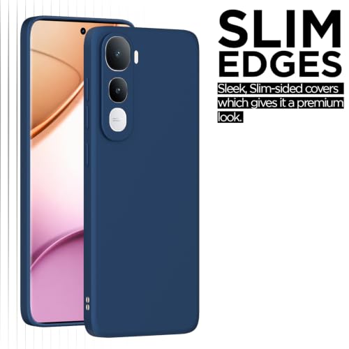 Image of Outlouders Back Cover for Vivo Y400 Pro 5G | Camera Protection | Durable Soft Matte Silicone Bumper Case (Blue)