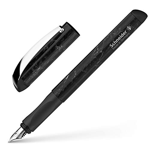 Schneider Glam VIP Füller (für Rechts- und Linkshänder, inkl. Tintenpatrone königsblau) mineral black, 1 Stück (1er Pack)