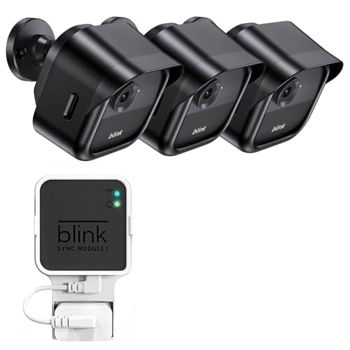Lucrave Blink Outdoor Camera Wall Mount, Blink Camera Housing for Blink Outdoor 4th Gen, Protective Cover and 360 Degree Adjustable Mount, Blink Sync Module 2 Mount (3 Packs), Black