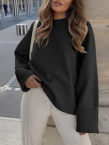 ANRABESS Women's Oversized Sweaters 2026 Long Sleeve Fuzzy Knit Casual Chunky Pullover Sweater Fall Outfits Clothes
