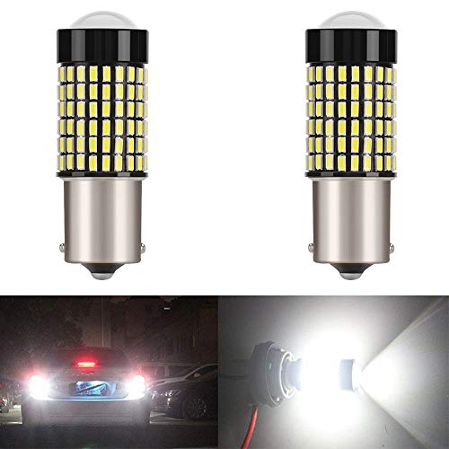 AMAZENAR 2-Pack 1156 Bombillas de Marcha Atrás del Coche - 9V-30V 3014 144 SMD LED con Proyector - Sustitución de 1141 1073 7506 1003 para Iluminación de Cola de la Caravana RV Interior Blanco