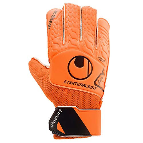 LUVA de GOLEIRO uhlsport STARTER RESIST SOCIETY, Laranja/Preto/Branco, 8