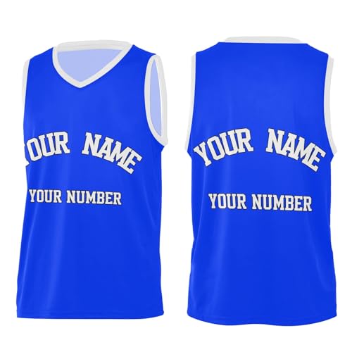 Custom Basketball Jerseys Ultramarine Personalized Team Name Number Basketball Jersey Athletic Quick Dry Shirts for Men Women