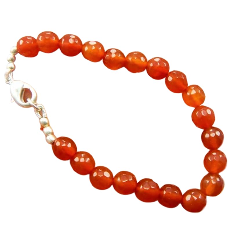 Bracelet cornaline ronde 6 mm ajustable et confortable pour tous
