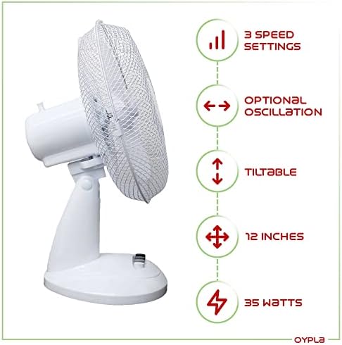 3 Speed Oscillating Electric Desk 