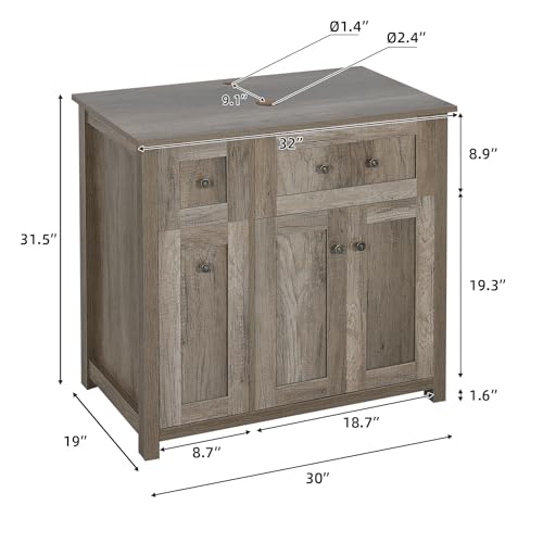 SOLIDEE 30 inches Modern Bathroom Vanity, Fixture Stand Pedestal Cabinet with Boat Blue Glass Vessel Sink