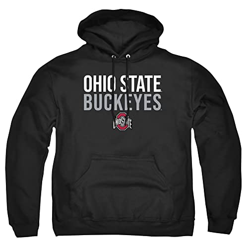 The Ohio State University Official Stacked Unisex Adult Pull-Over Hoodie,Black, 3X-Large