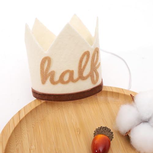 Agkvw Half Birthday Crown - Boho Cake Smash Prop, 6 Months Hat for Boys in Brown by Agkvw - Used condition - US$9.97