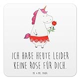 Mr. & Mrs. Panda 10er Set Untersetzer Set Einhorn Dame - Geschenk, Bachelor, Untersetzer Filz, Unicorn, Tassenuntersetzer, Abfuhr, Frau, Einhorn