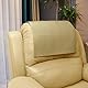 AmazeCov rutschfeste Kopfstützenabdeckung für Relaxsessel - Kopfstützenbezug aus Vinylleder, Möbelschutz für Bürostuhl, Theater- und Sofasitz - 17 x 27 Zoll, Beige