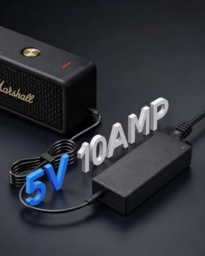 Image of 5V 10A Power Adapter, SMPS, Its Support Electronics Items, Gadgets Power Up to 5Volt 10Amp (Input 220V-50Hz Output 5 Volt 10 Amp) Black.