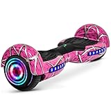 SISIGAD Hoverboard 6,5 pulgadas Scooter eléctrico para niños y jóvenes, hoverboards con Bluetooth LED lámpara Self Balance Board, 2 x 300 W Motor Scooter eléctrico