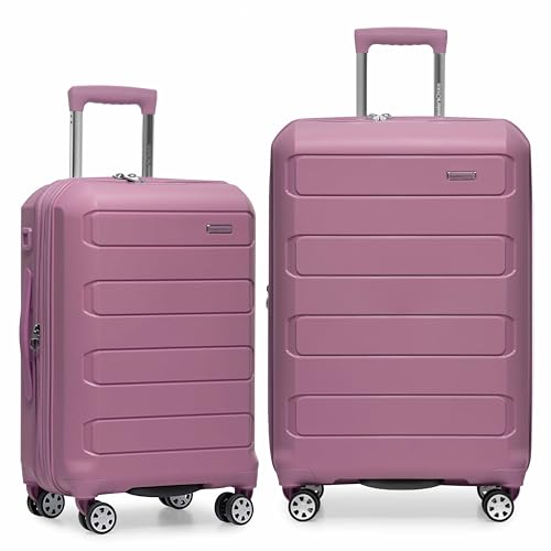 Traveler's Choice Pagosa Hardshell Expandable Luggage with Spinner Wheels, Mauve, 2-Piece Set (22/26)