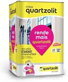 Kit Tinta Quartzolit 18L Com Trincha 2,5 Polegadas Para Pintura De Paredes Internas E Externas