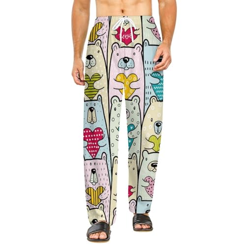 Bas de pyjama femme long ours mignon idéal pour cocooning et détente à la maison