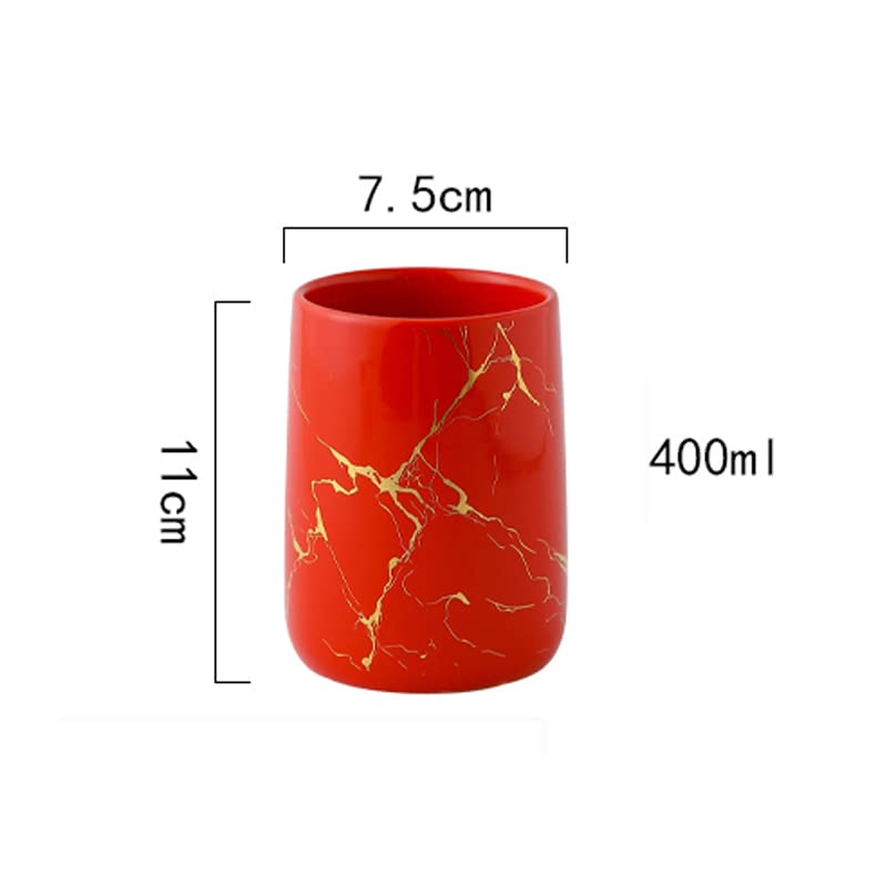 HYLR Juego de Accesorios de baño, Juego de baño de cerámica Marbling de 5 Piezas, dispensador de jabón, Vaso, Soporte para Cepillo de Dientes, jabonera, Buen Regalo para un Nuevo hogar bathroo