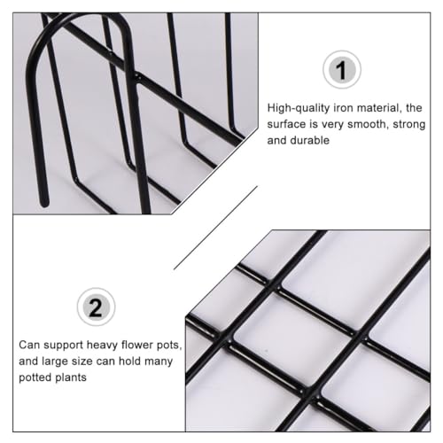 Support solide noir pour balcon évitant la chute de vos pots de fleurs - 7