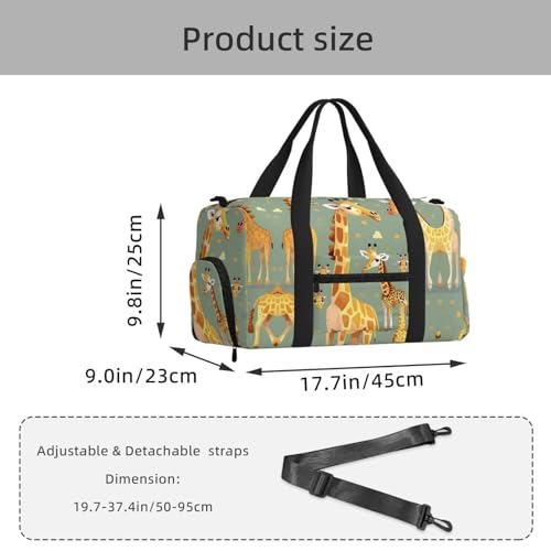 Bolsa cruzada de mano con simpáticas jirafas para alegrar tu día 3