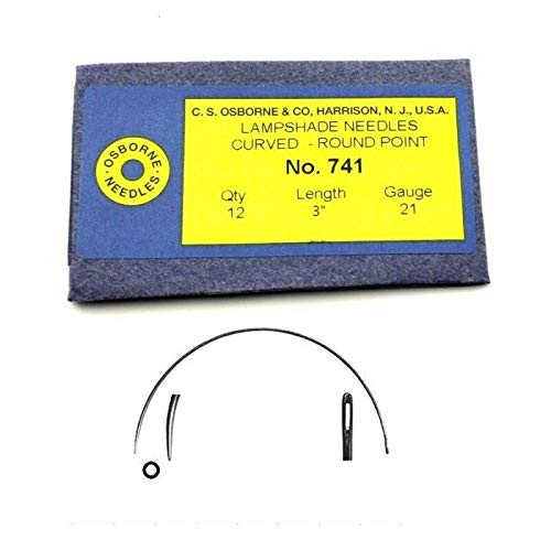 Super Sewing Supplies for C.S. Osborne Curved Lampshade Needles #741, Size 3