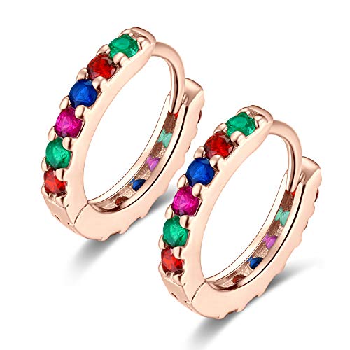Candyfancy Mujer Hombre Unisex plata de ley multicolor Cubic Zirconia
