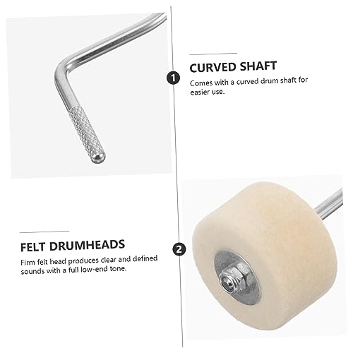 Martillo Curvo para Pedal de Bombo con Cabeza de Fieltro Duradero miniatura 3