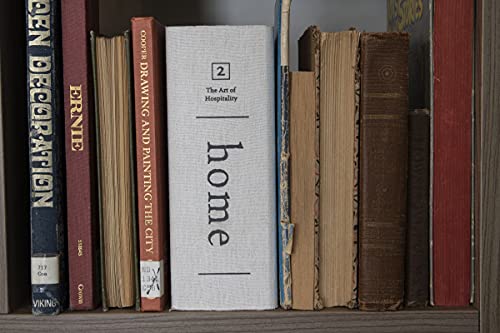 Foreside Home and Garden White Faux Book 8x6 Lidded Decorative Wood Storage Box