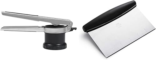 OXO Good Grips 3 en 1 Ricer de patatas ajustable y raspador y picador de acero inoxidable Good Grips