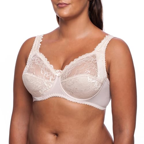 frugue Sujetador Reductor con Aros Talla Grande de Encaje Mujer Beige FR 90E