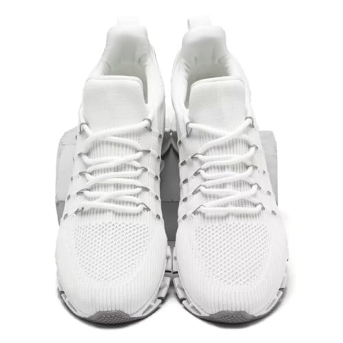 Peaya Mens Running Shoes Mesh Breathable Trail Runners Fashion Sport Blade Walking Tennis Sneakers White thumb #6