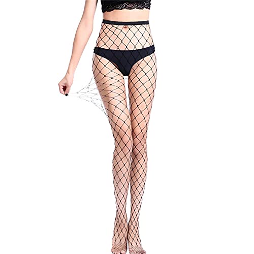 Sexy Strümpfe für den Sommer, sexy Netzstrumpfhose, transparent, schmal, Netzstrumpfhose, Party-Club, Netzlöcher, schwarze Strumpfhose, Strumpf klein/mittel/groß (1 Stück Strumpf, Einheitsgröße)