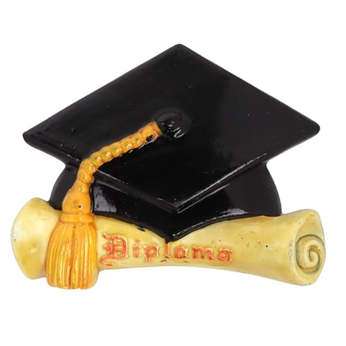 Imán Decorativo Gorra de Graduación Negra con Diploma 2.75 Pulgadas miniatura 1