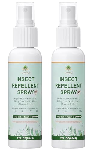 Mosquito Repellent Spray for Body, Made with Plant Essential Oils,Insect Spray Natural Bug Repellent for Skin DEET-Free Travel Size 2Fl Oz (2 Pack)
